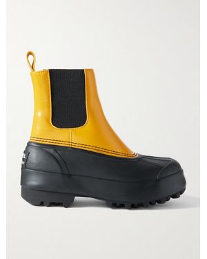 Proenza Schouler Sorel Caribou Leather And Rubber Platform Chelsea Boots - Blue