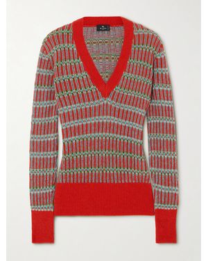 Etro Pullover Aus Jacquard-Strick Aus Einer Wollmischung - Rot