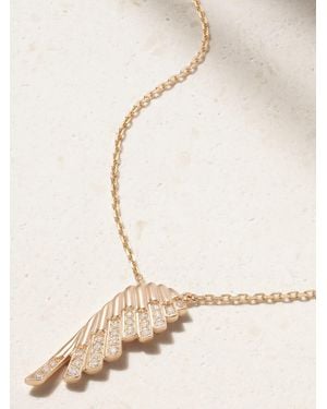 Garrard Wings Rising Mini Icon 18-Karat Rose Diamond Necklace - Natural