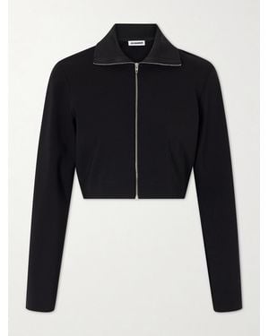 Jil Sander Cropped Crepe Jacket - Black