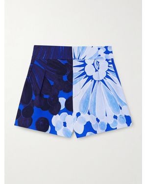 Themis Z Nefeli Floral-Print Crepe Shorts - Blue