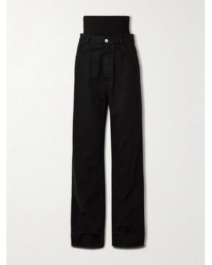 Alaïa Stretch Knit-Trimmed Jeans - Black