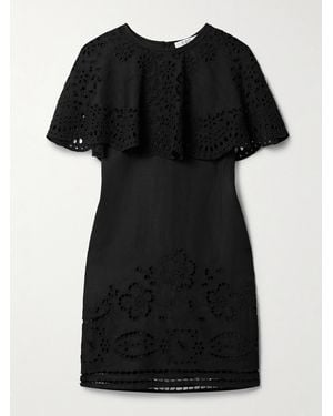 Sea Lula Layered Broderie Anglaise Mini Dress - Black