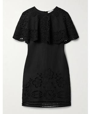 Sea Lula Layered Broderie Anglaise Mini Dress - Black