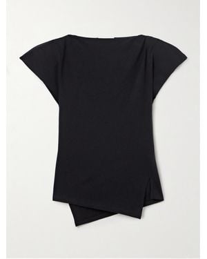 Isabel Marant Sebani Asymmetrisches T-Shirt Aus Baumwoll-Jersey - Schwarz