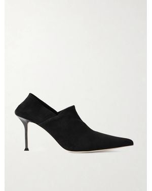 Christen Helix Suede Court Shoes - Black