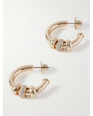 Roxanne Assoulin The Slider-Tone Crystal Hoop Earrings - Natural