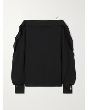 Lanvin Long Sleeve Top With Ruffles - Black