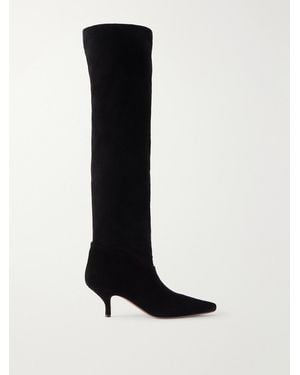 Paris Texas Rose 60 Suede Over-The-Knee Boots - Black