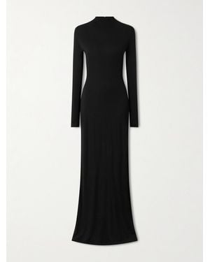Alaïa Jersey Mock-Neck Gown - Black