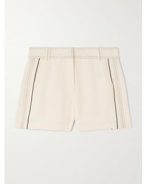 Tory Burch Piped Woven Shorts - Natural