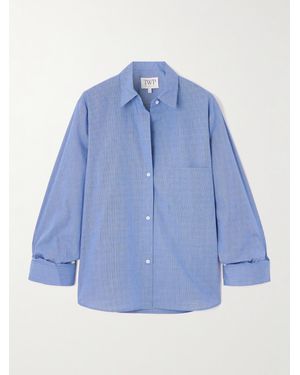Twp Next Morning Hemd Aus Karierter Baumwollpopeline - Blau
