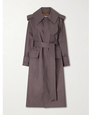 Victoria Beckham Philippa Belted Cotton Trench Coat - Brown
