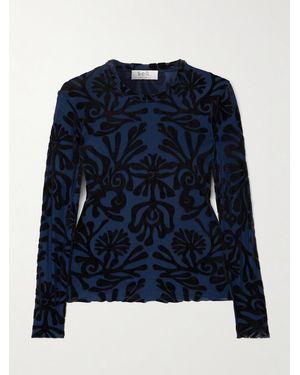 Sea Alis Devoré-Velvet Top - Blue
