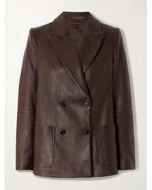 Stouls Jones Double-Breasted Leather Blazer - Brown