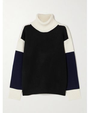 Aztech Mountain Bayer Color-Block Wool-Blend Jumper - Black