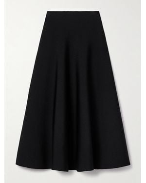 The Row Harley Stretch-Knit Midi Skirt - Black