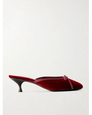 Herbert Levine 24/7 50 Bow-Detailed Velvet Pumps - Red