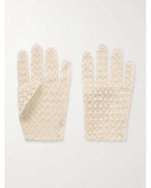 Clio Peppiatt Handschuhe Aus Besticktem Tüll Mit Kunstperlen - Natur