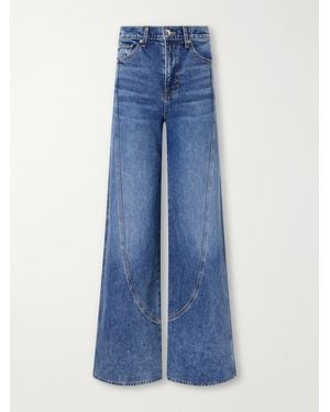 Veronica Beard Taylor Mid-Rise Straight-Leg Jeans - Blue