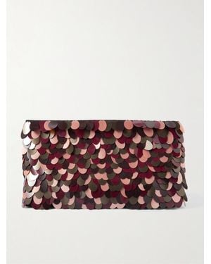 Dries Van Noten Clutch Aus Leder Mit Pailletten - Rot