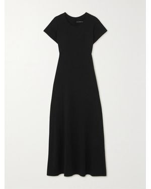 Another Tomorrow + Net Sustain Fitted Tee Organic Cotton And Lyocell-blend Jersey Midi Dress - Black