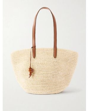 Hunting Season Market Leather-Trimmed Woven Fique Tote - Natural