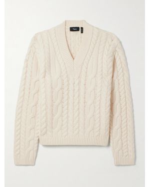 Theory Cable-Knit Wool And Cashmere-Blend Sweater - Natural