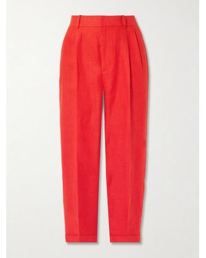 Polo Ralph Lauren Pleated Linen Tapered Trousers
