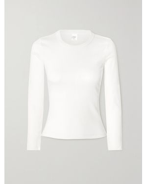 Leset Kelly Ribbed Stretch-Cotton Jersey Top - White