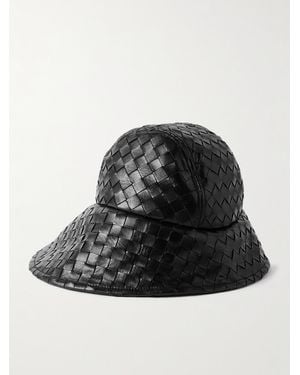 Bottega Veneta Intrecciato Leather Bucket Hat - Black