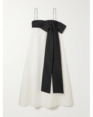 BERNADETTE Bailey Two-Tone Bow-Embellished Taffeta Midi Dress - Black
