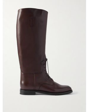 Church's Leather Lace-Up Knee Boots - Brown