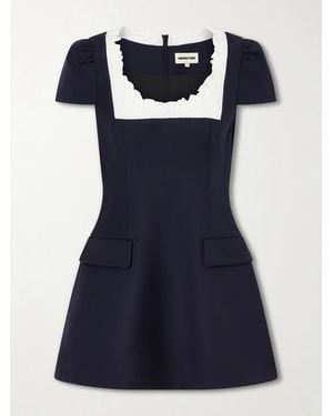 ShuShu/Tong Scalloped Wool Mini Dress - Blue