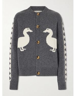 S.S.Daley Cardigan Aus Wolle Mit Intarsienmuster - Grau