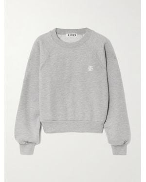 ÉTERNE Embroidered Cotton And Modal-Blend Jersey Sweatshirt - Gray