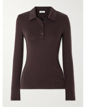 Agolde Amos Stretch-Lyocell Polo Shirt - Brown