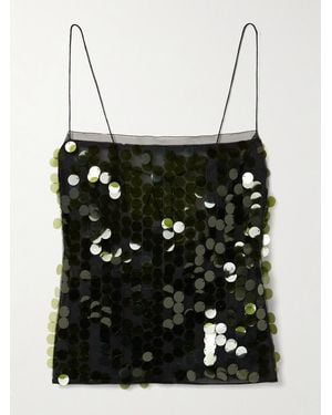 16Arlington Suero Sequined Chiffon Top - Black