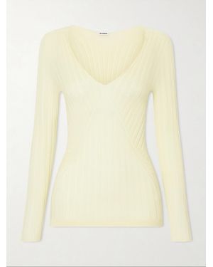 Jil Sander Ribbed Cashmere And Silk-Blend Jumper - Yellow