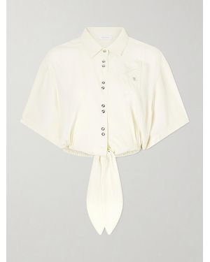 Rabanne Logo-Embellished Knotted Blouse - Natural