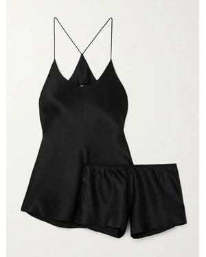 Olivia Von Halle Bella Silk-Satin Pyjama Set - Black
