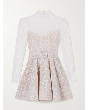 Rime Arodaky Frankie Cutout Embroidered Tulle Mini Dress - White