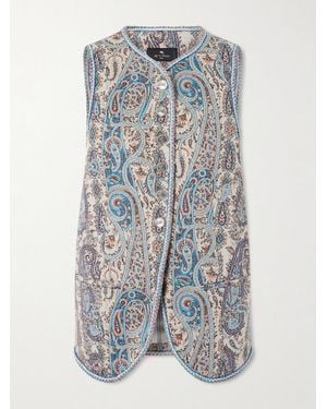Etro Weste Aus Jacquard Aus Einer Baumwollmischung Mit Paisley-Muster - Blau