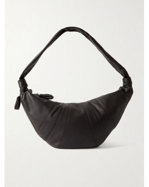 Lemaire Croissant Große Schultertasche Aus Strukturiertem Leder - Schwarz