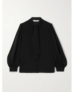 Max Mara Melania Schluppenbluse Aus Seiden-Crêpe - Schwarz