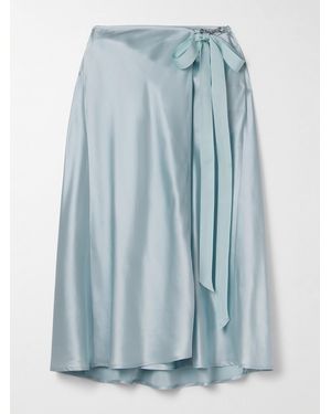 Acne Studios Silk-Satin Midi Wrap Skirt - Blue