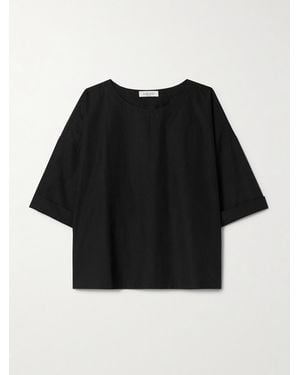 Suzie Kondi Saria Cotton-Poplin T-Shirt - Black