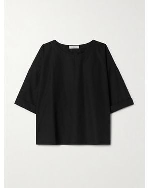 Suzie Kondi Saria Cotton-Poplin T-Shirt - Black