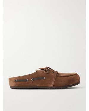 Brunello Cucinelli Suede Slip-On Moccasins - Brown