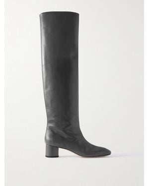 Aeyde Willa Leather Over-The-Knee Boots - White